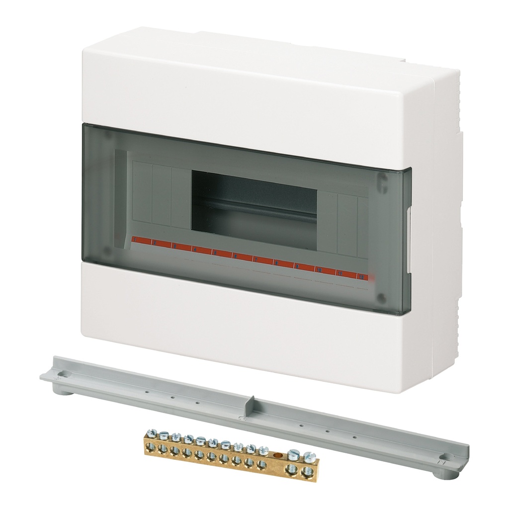[EC-60018BE] ELETTROCANALI Aufputzgehäuse 18 MOD + Bausatz IP40 WEISS