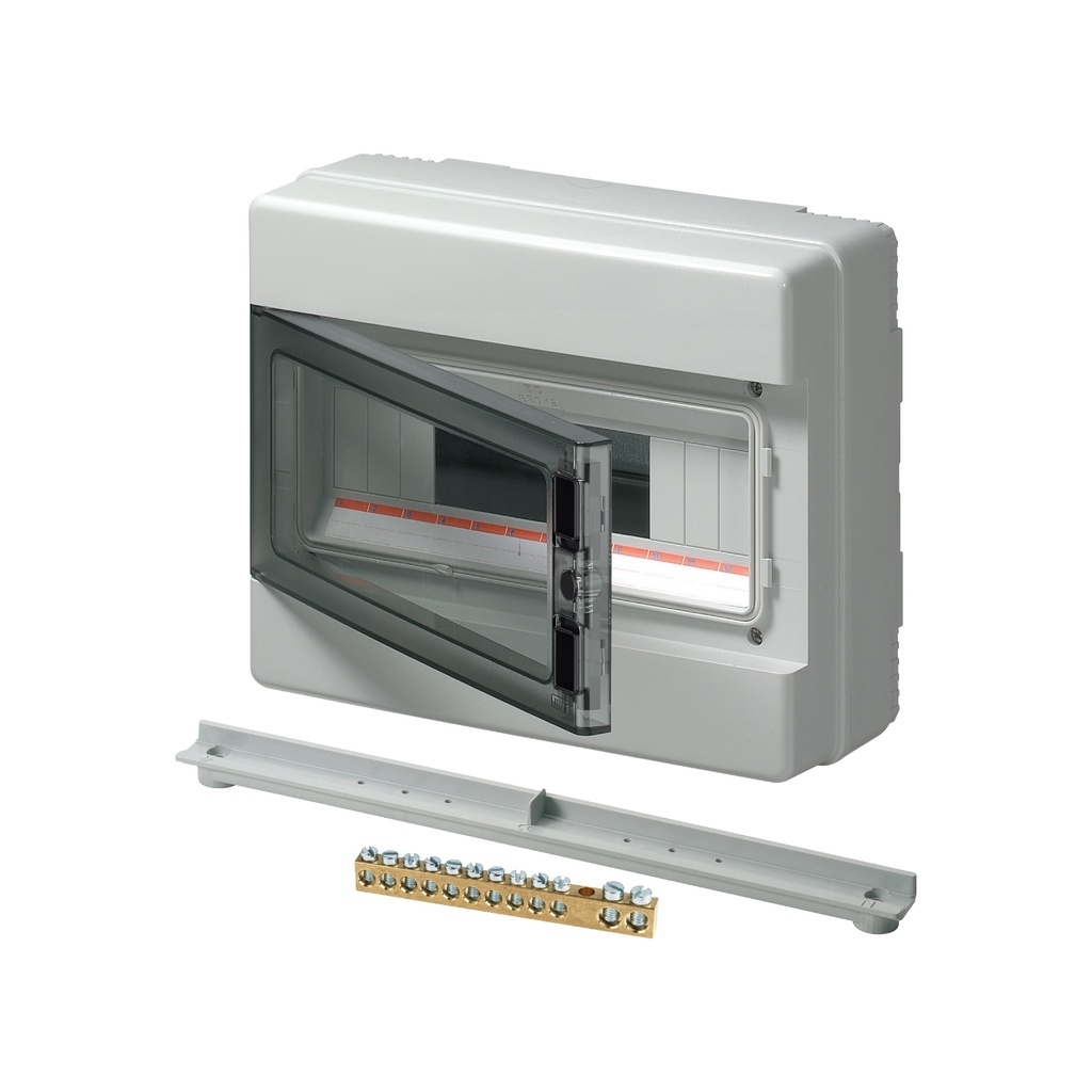 [EC-62036E] ELETTROCANALI Aufputzgehäuse 36 MOD + Bausatz IP65 GRAU