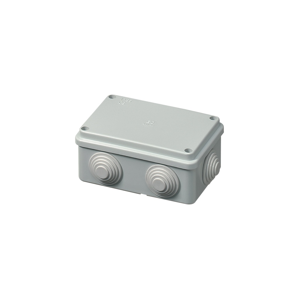 [EC-400C4] ELETTROCANALI Surface-Mounted Junction Box 100x100x50mm, 6 Inputs, IP55, Gray