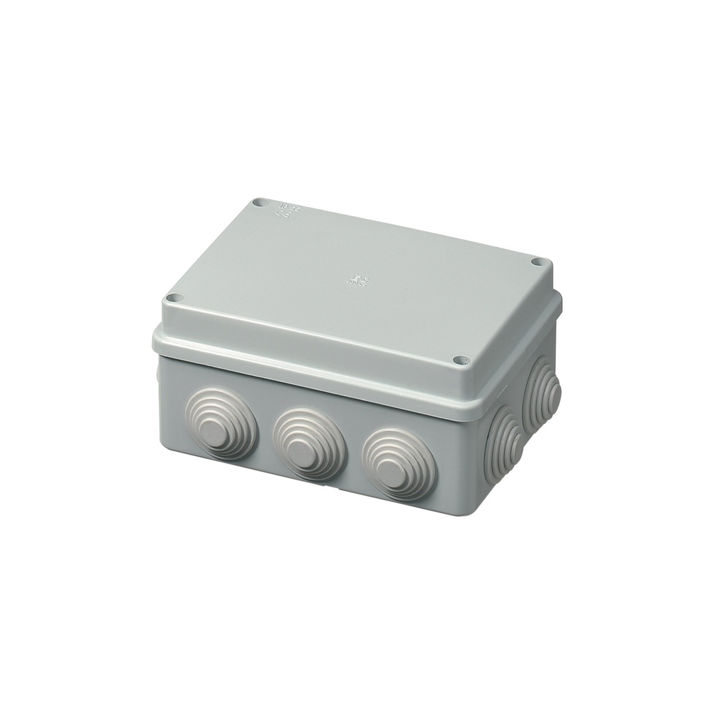 [EC-400C5] ELETTROCANALI Aufputz-Verteilerkasten 150 x 100 x 50 mm, 10 Eingänge, IP55, GRAU