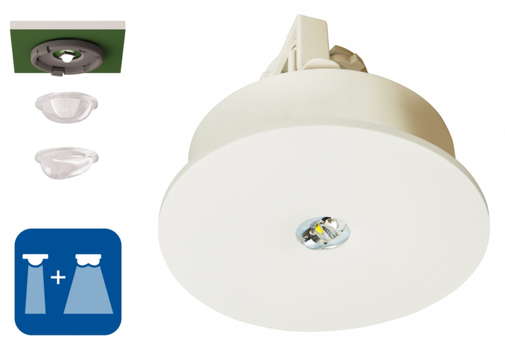 [NLILEL423S] IL Noodverlichting ERT-LED 3W autotest 3h inbouw IP20 wit