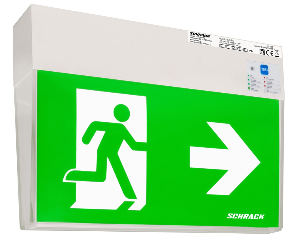 [NLK3U403SC] K3 Noodverlichting LED autonoom autotest 3h 230VAC
