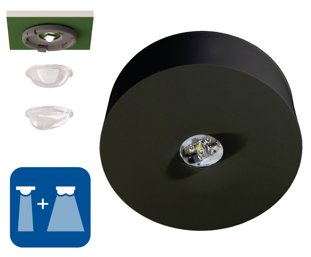 [NLILDLS23S] IL Noodverlichting ERT-LED 3W autotest 3h opbouw IP20 zwart