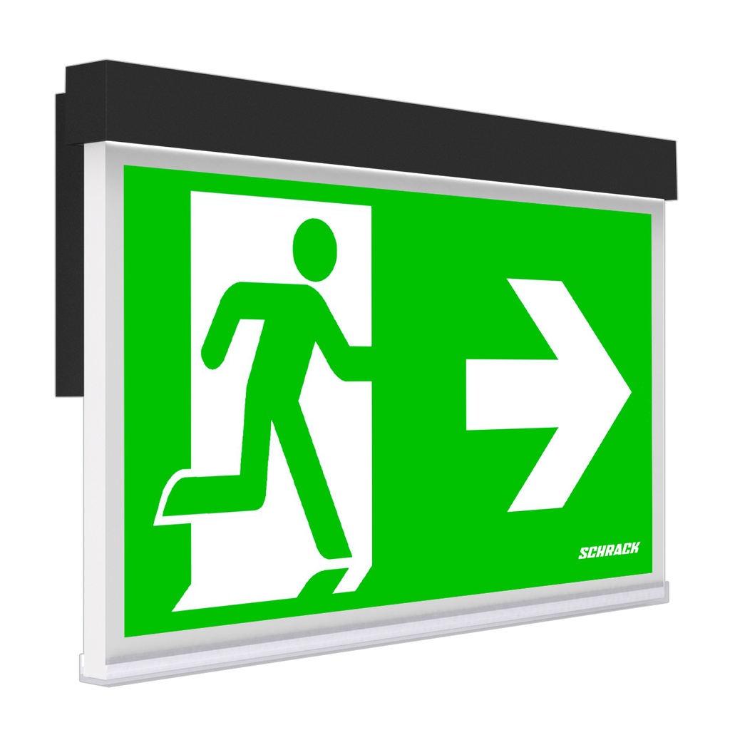 AM Noodverlichting autonoom LED 3h wandopbouw zwart