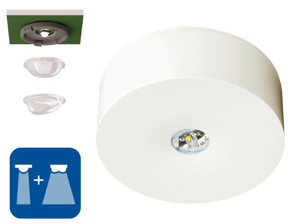 [NLILDL423S] IL Noodverlichting ERT-LED 3W autotest 3h opbouw IP20 wit