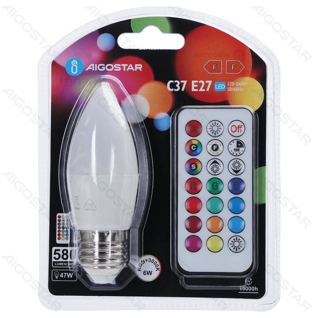 LED Bulbs C37 E27 6W RGB