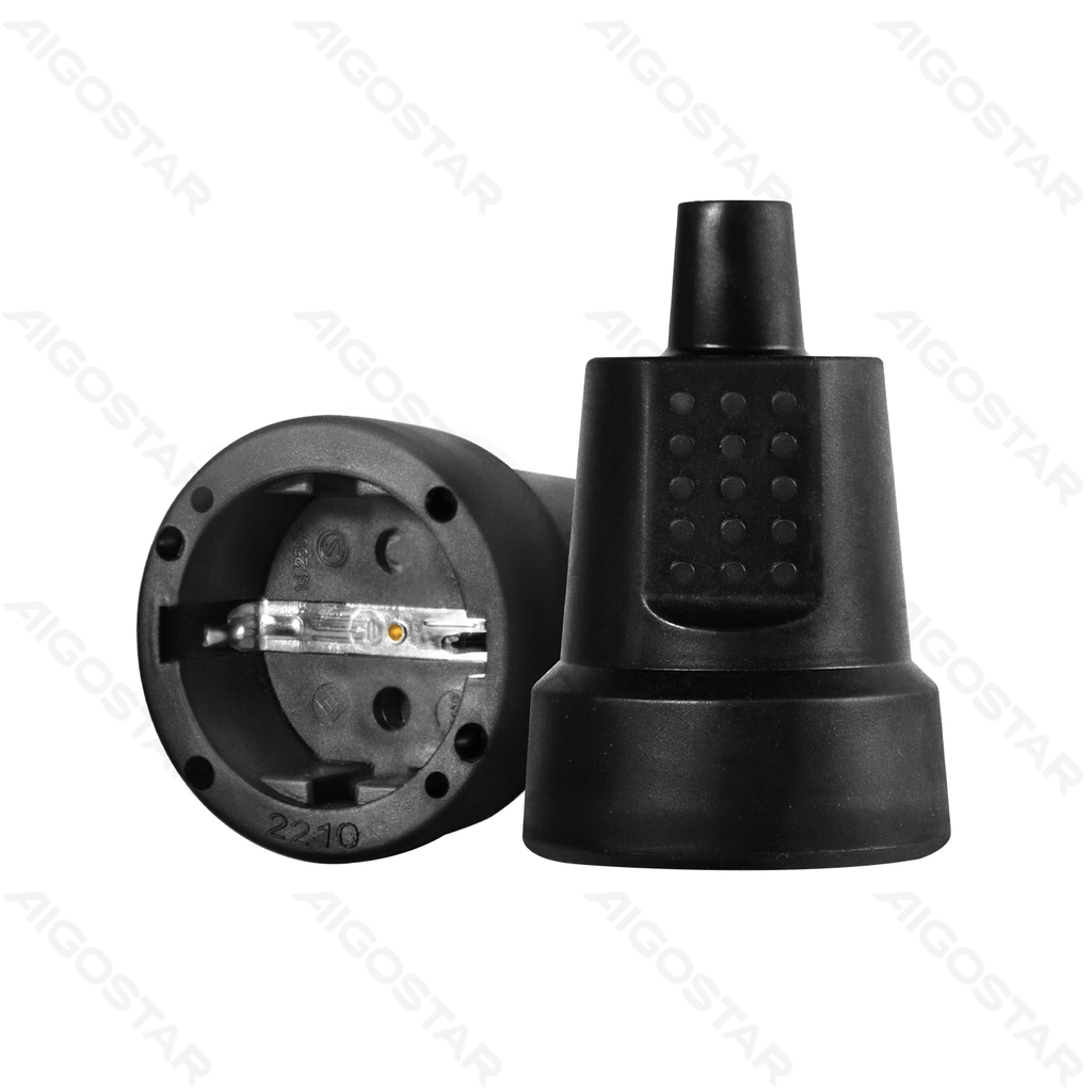 [B20103ZRP] Deutsche Steckdose ohne Kabel, 16 A, schwarz