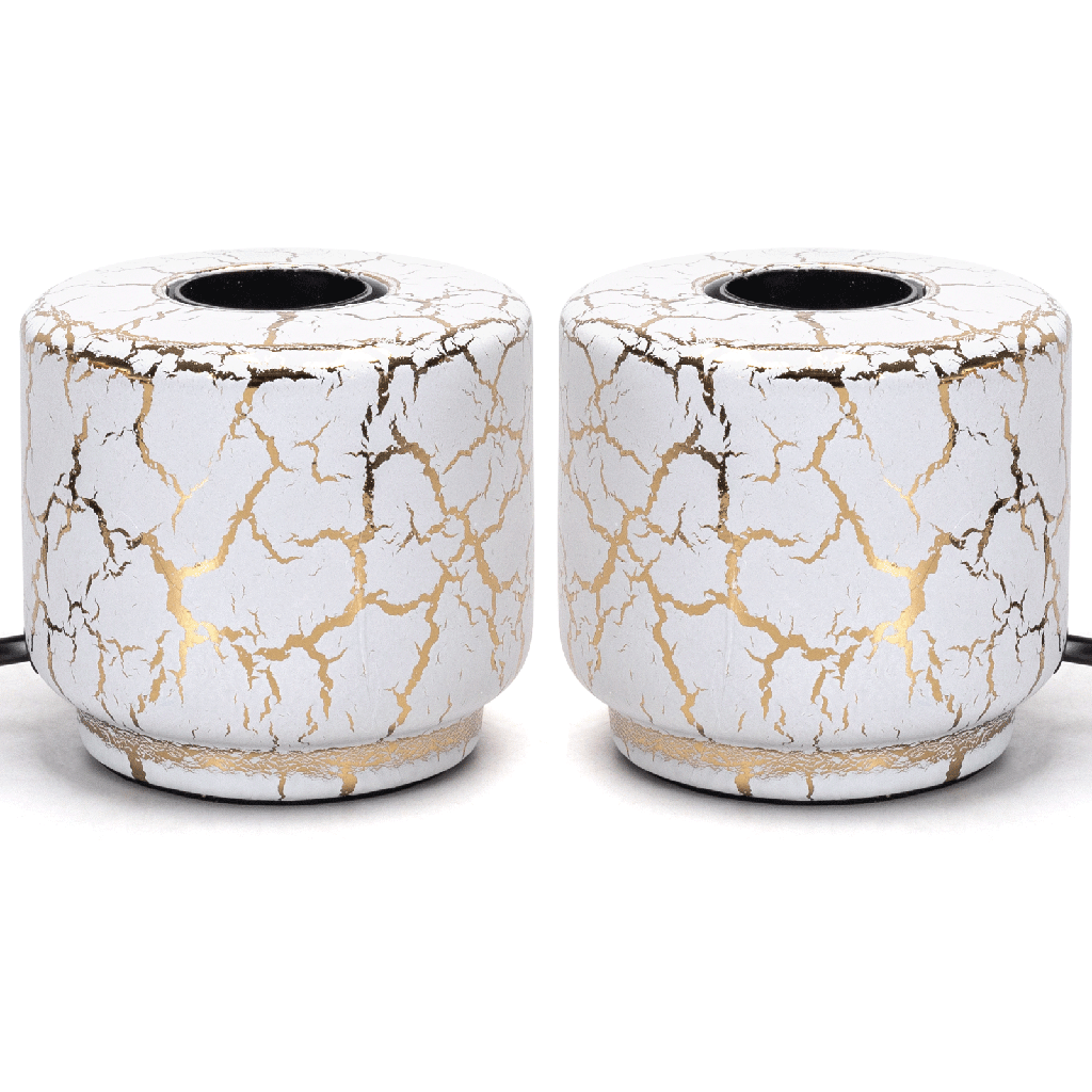 [B103113N2] Ceramic Marble White &amp; Gold Table Lamp; E27 (bulb not included)