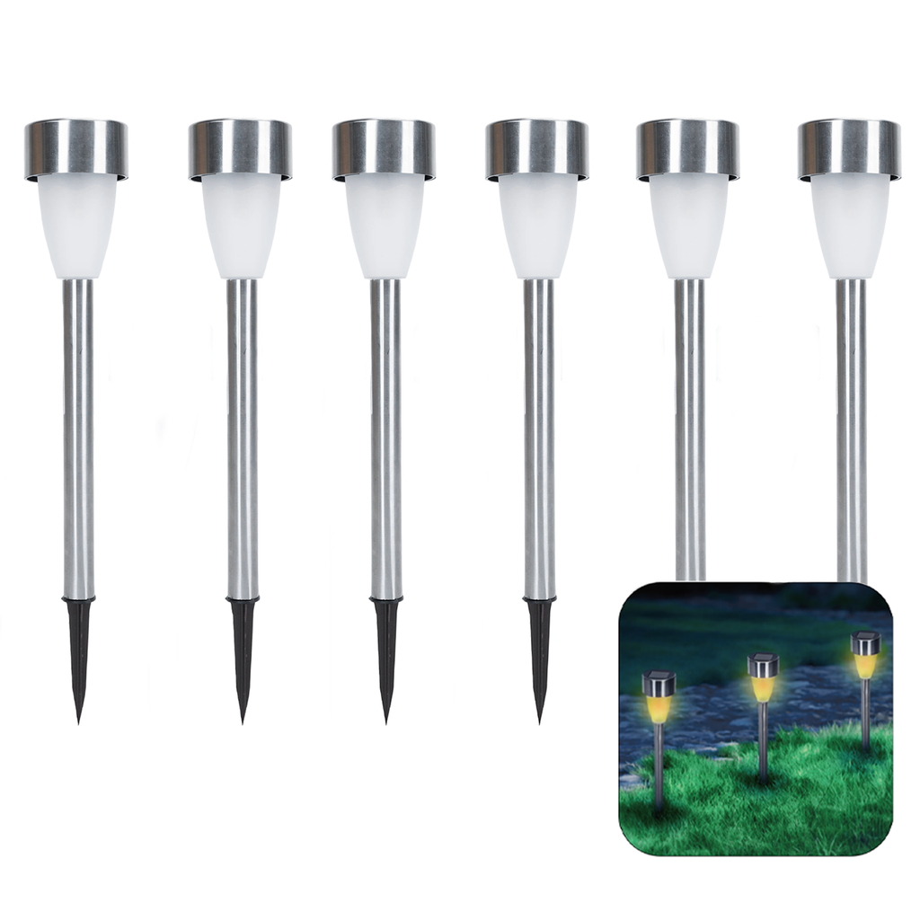 [B1020146Y] Aigostar Solar lawn light Effect Stainless steel Small flames 08 series