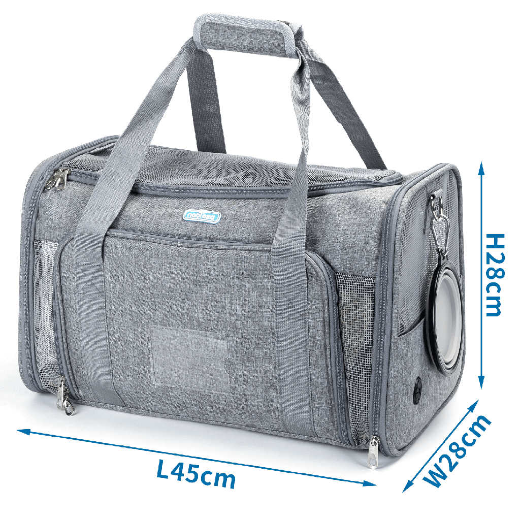 [B4070747P] Sac de transport pour animaux Nobleza, extensible des deux côtés, L45 x l70 x H28 cm, gris