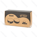Nobleza L L15,7 × B15,7 × H7 cm Schwarz 15,7 cm Fressnapf, 15,7 cm gerader Napf &amp; Bambusständer