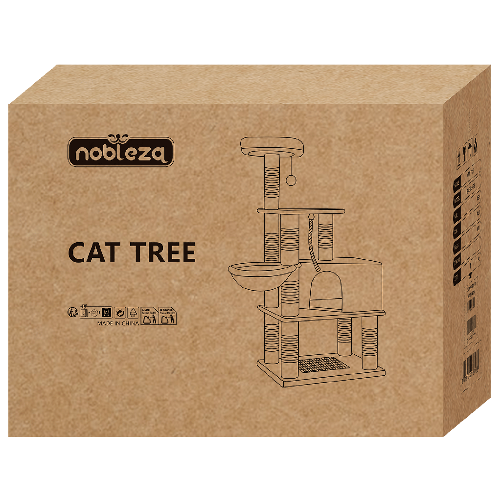[B4030343E] Nobleza Cat Tree Multi-Function Tree Bed L89 x W45 x H168 cm Grey