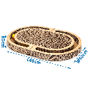 Nobleza Faltbares Kratzbrett für Katzen, mit Katzenminze, L 60 × B 40 × H 5 cm, Holzmaserung