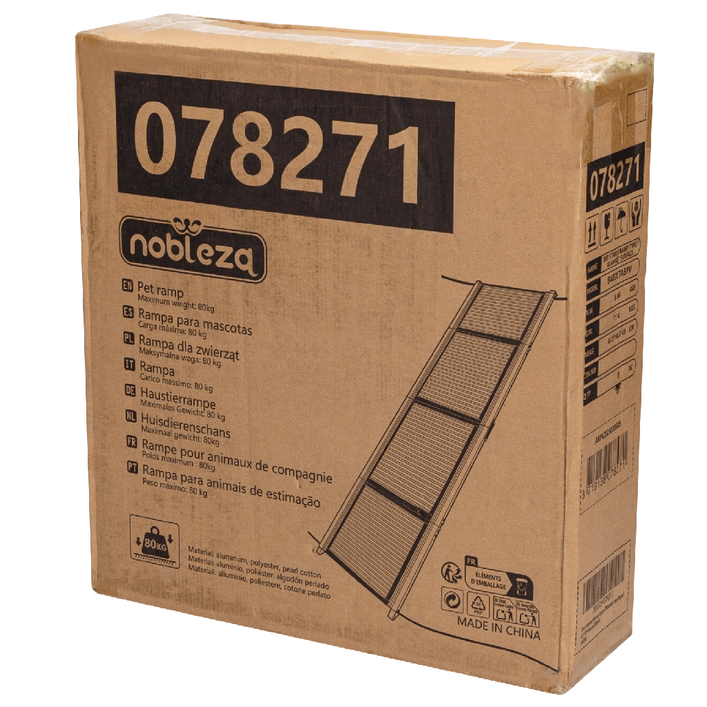 [B40707ABPV] Nobleza Pet Stairs Ramp, L170 x W44 cm, Black