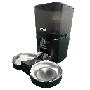 Wi-Fi Smart Food Feeder with Camera, Dual Bowls, 6L, L33.5 x W32 x H37 cm, Black, SF05