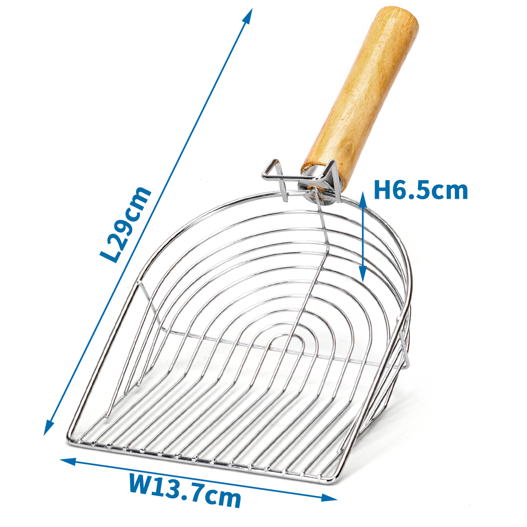 Nobleza Cat litter scoop Round M L29*W13.7*H6.5cm Silver