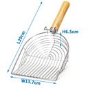 Nobleza Cat litter scoop Round M L29*W13.7*H6.5cm Silver