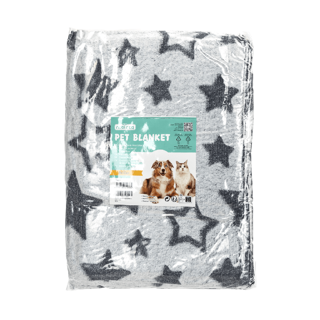 [B407032I6] Nobleza Flannel Dog Blanket with Star Pattern, 80x100 cm