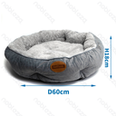 Nobleza – Farbblock-PV-Samt-Rundbett für Haustiere, D60*H18 cm