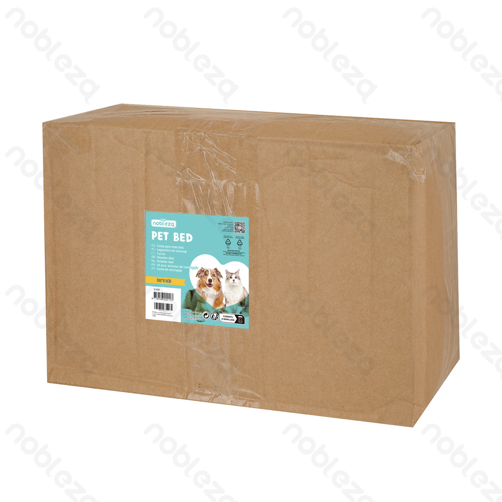 [B407032IV] Nobleza Kleurblok PV fluwelen rond huisdierbed D80*H18CM