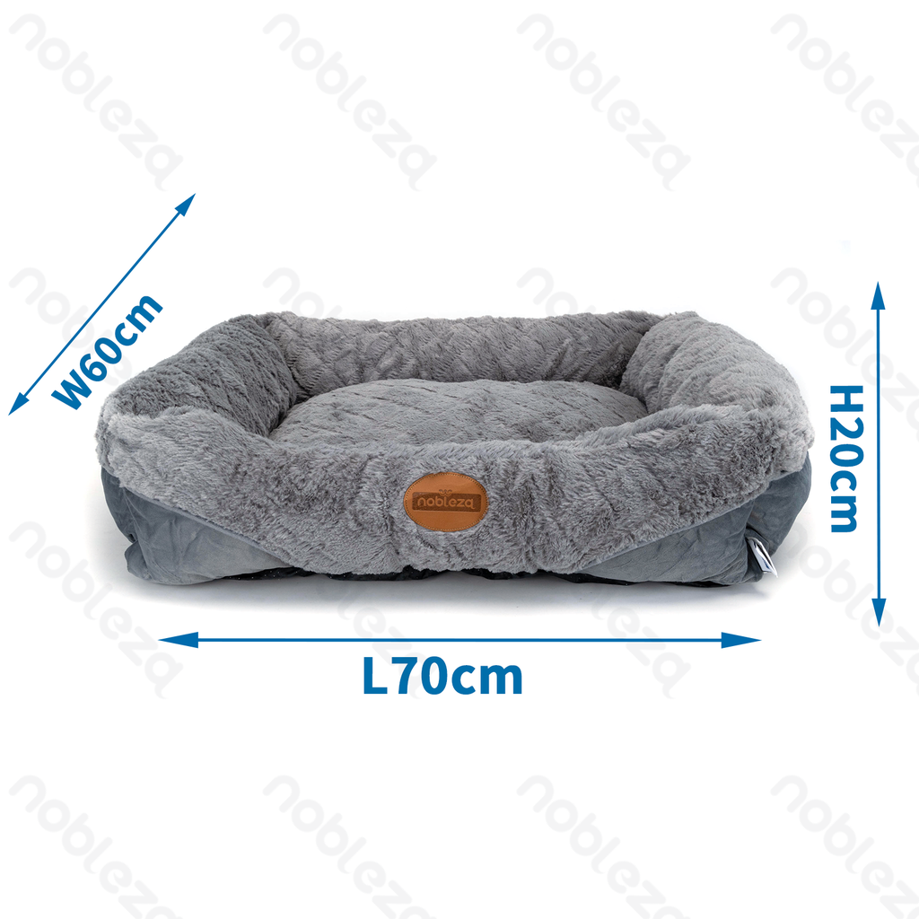 [B407032JF] Nobleza Gesplitst PV Samt-Quadratnest L70*B60*H20 cm
