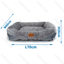 Nobleza Gesplitst PV Samt-Quadratnest L70*B60*H20 cm