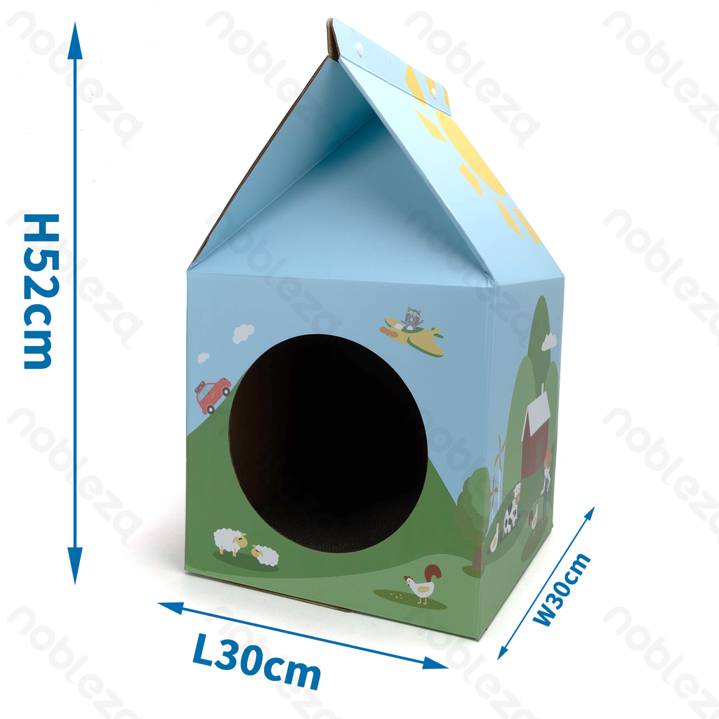 [B4030739L] Nobleza Cardboard Cat House with Scratching Post