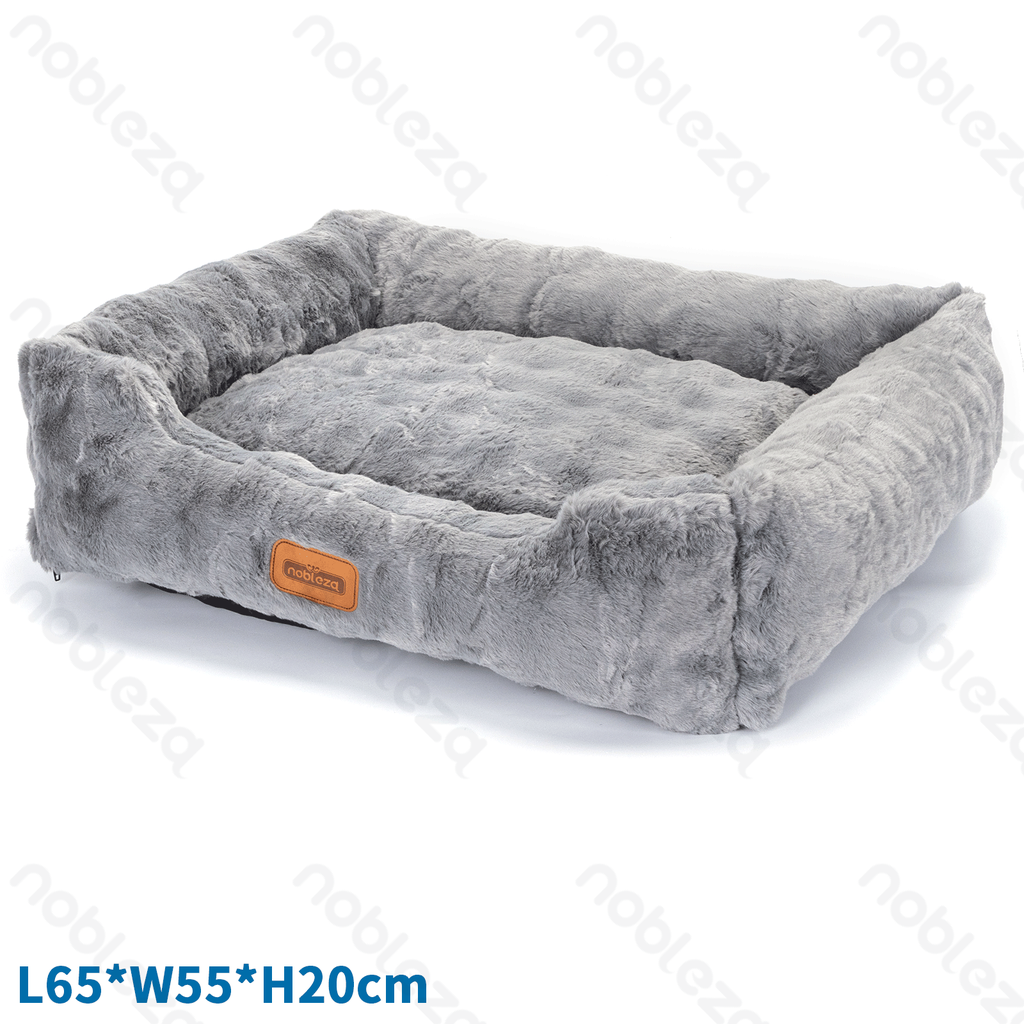 [B40703ACBR] Nobleza Pet Bed Single Bubble Plush L65 x W55 x H20 cm Grey