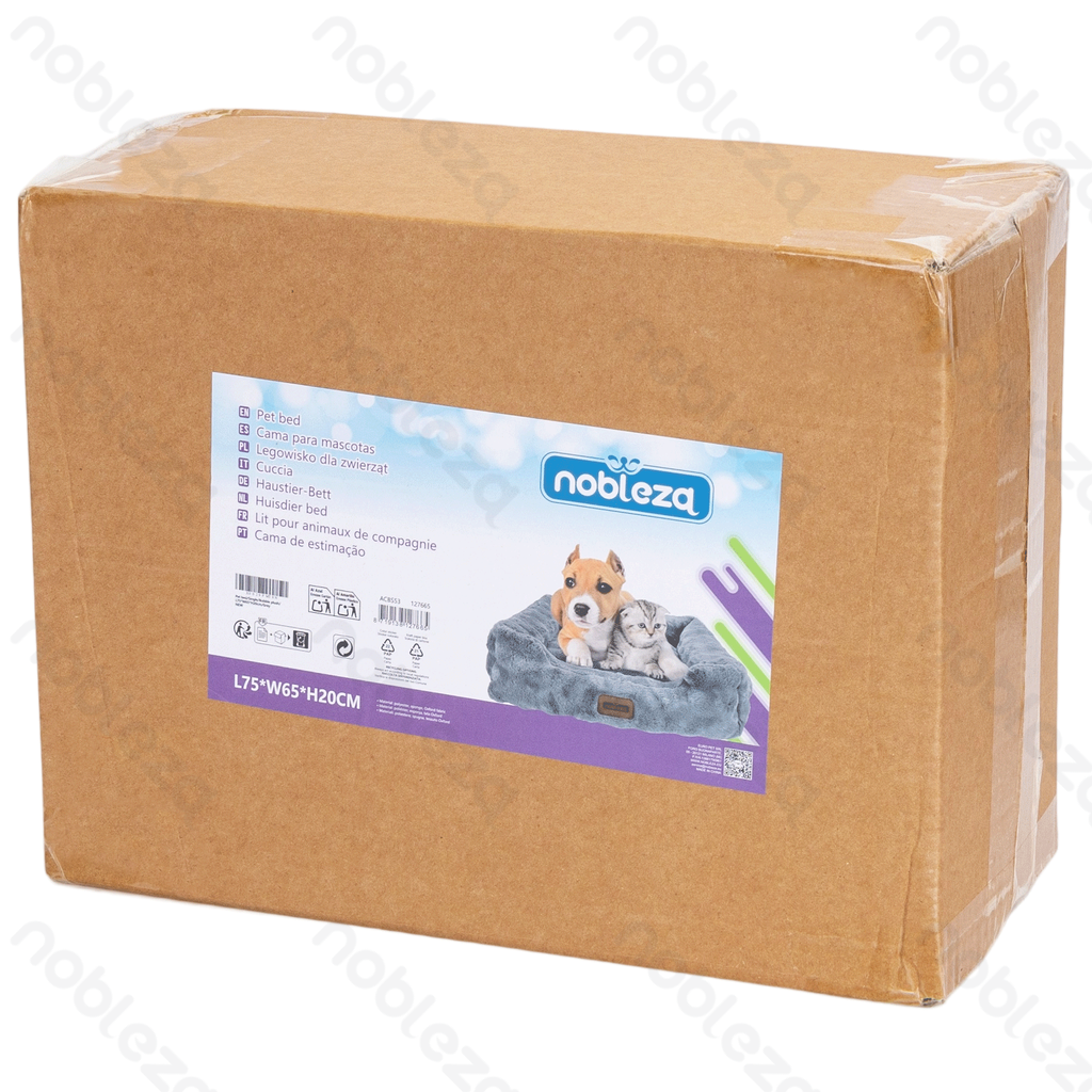 [B40703ACBS] Nobleza Pet-Bett „Single Bubble“ Plüsch L75*B65*H20 cm Grau