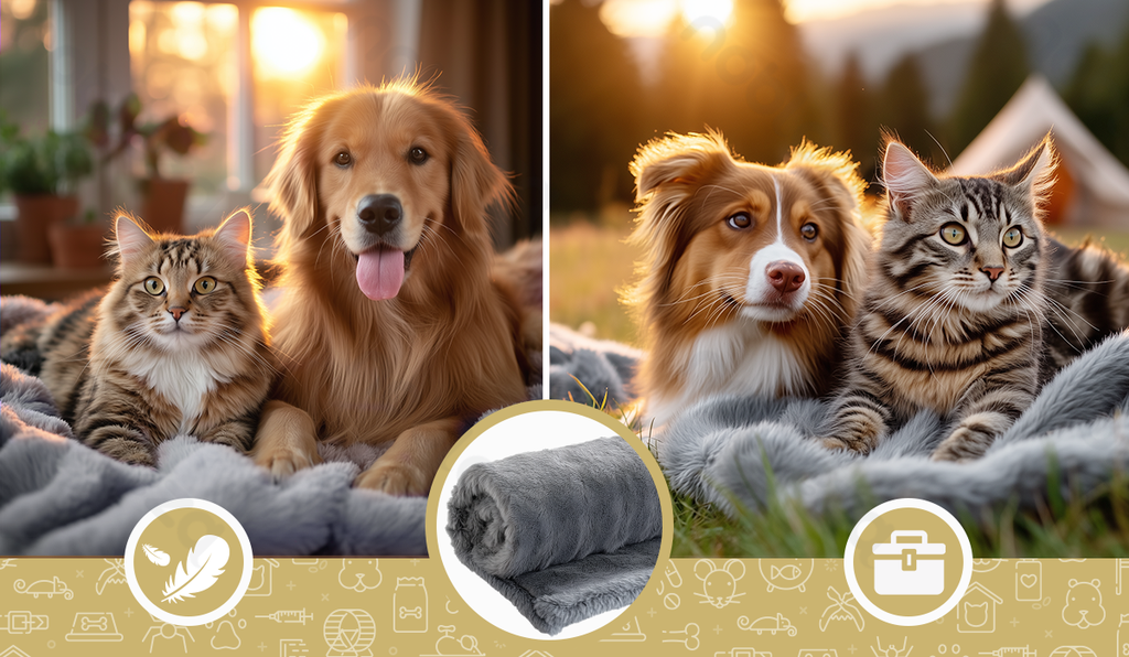 [B40703ACBZ] Nobleza Pet Blanket Waterproof Bubble Plush L120 x W100 cm Grey