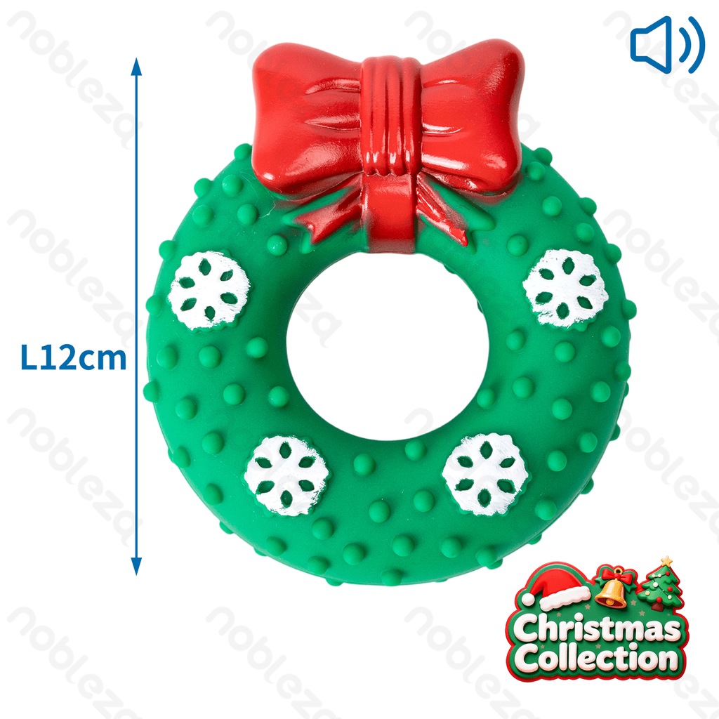 Nobleza Squeaky rubber toy Christmas butterfly ring L12*W4CM Green