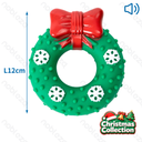 Nobleza Squeaky rubber toy Christmas butterfly ring L12*W4CM Green