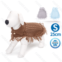 Aigostar Fringe button lapel sweater S-25cm Brown Grey Blue