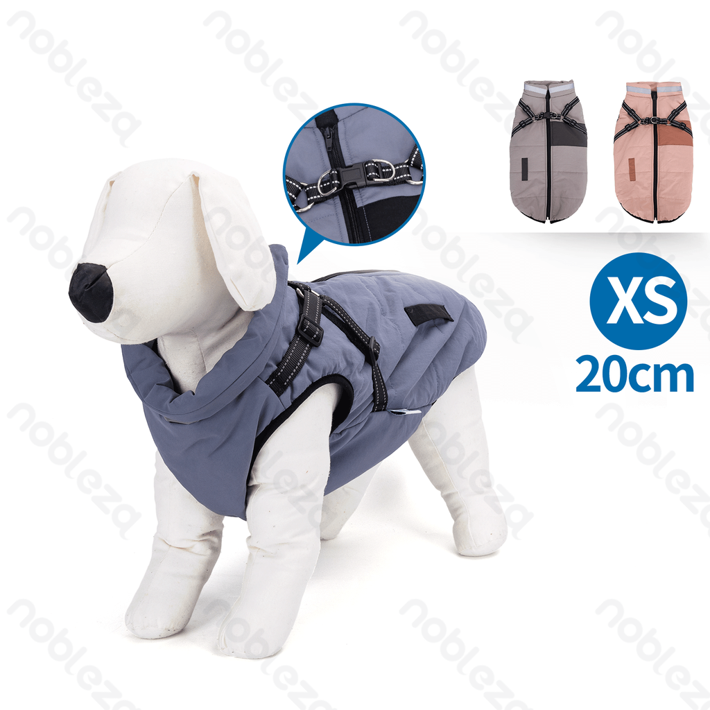 Nobleza Reflective harness water-resistant cotton clothes XS-20cm Grey Blue Pink