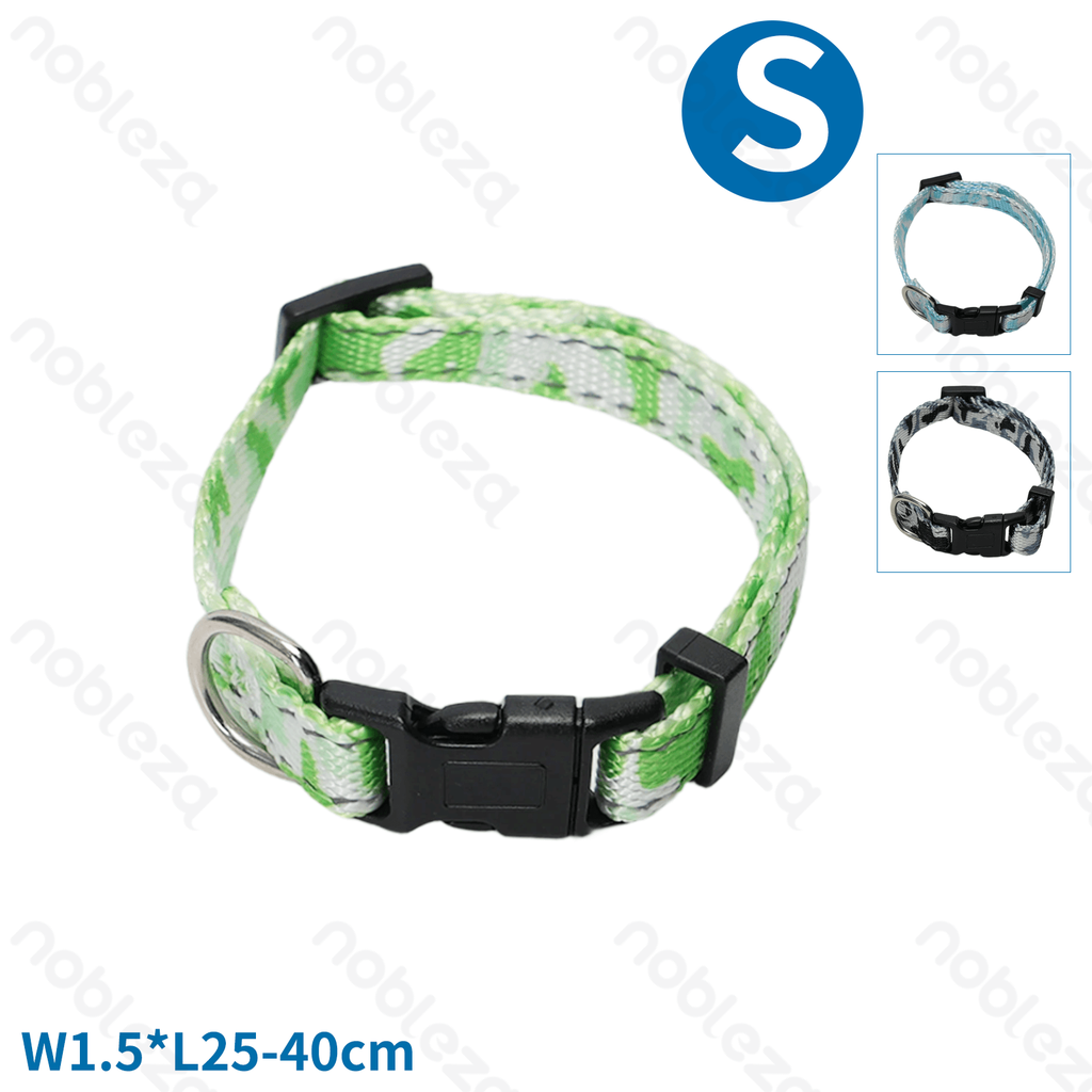 Nobleza Camouflage reflective thread collar W1.5*L25-40cm Blue&White Green&White Black&White