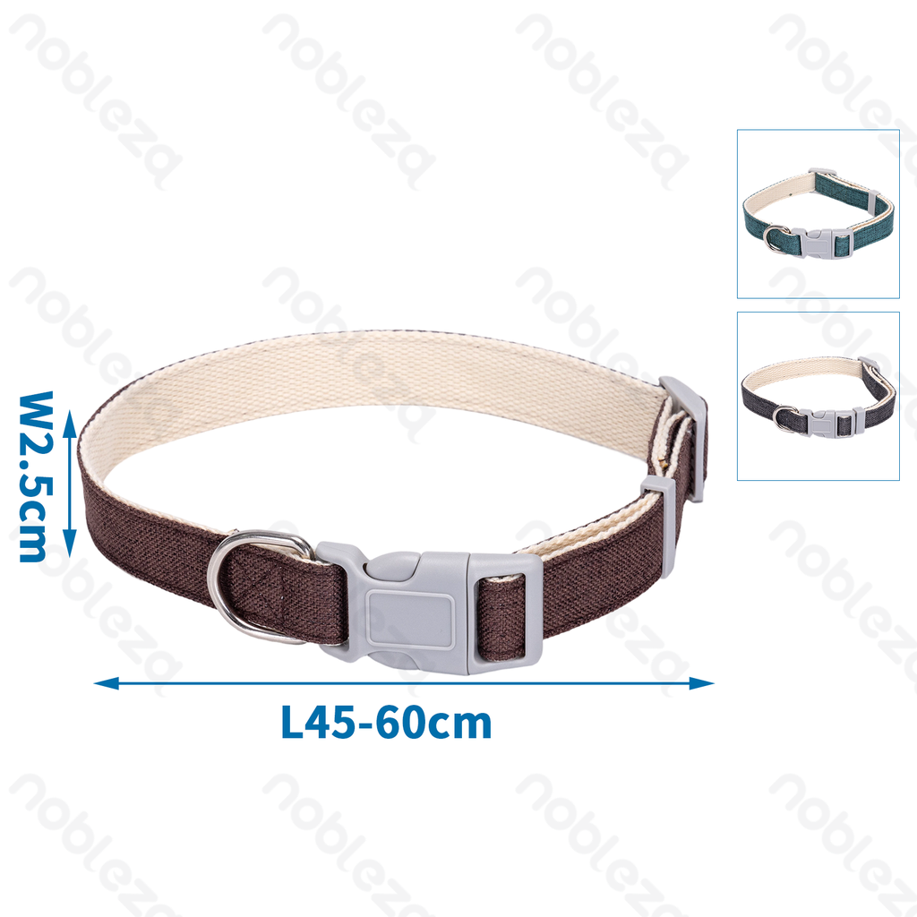 [B40707AFJK] Aigostar Linen hemp collar W2.5*L45-60cm Black Green Brown