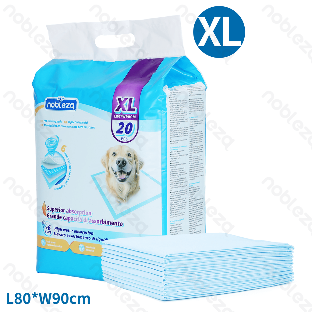 [B40704AFIN] Nobleza Pet Mat XL L80 x W90 cm White &amp; Blue; 20 pcs
