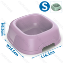 Nobleza Plastic Bowls, Square, S (L 16.5 x W 16.5 x H 6.5 cm), Green and Pink