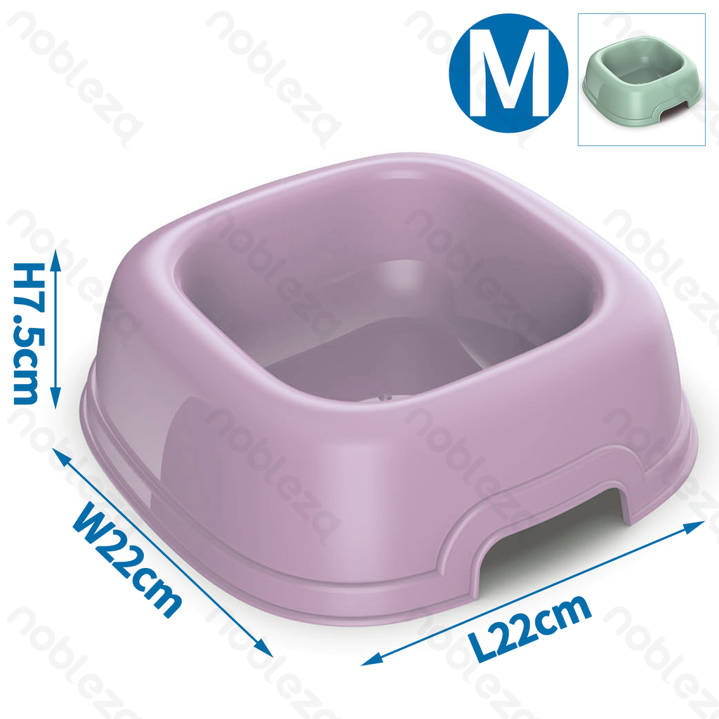 [B40703AFIJ] Nobleza Plastic Bowls, Square, M (L22 x W22 x H7.5 cm), Green and Pink