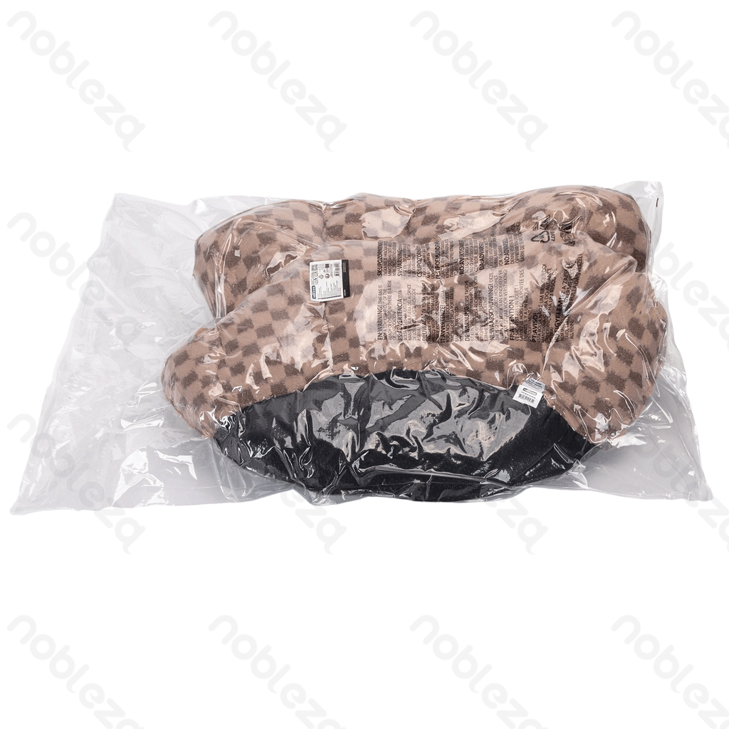 Nobleza - Lot de deux coussins de canapé à carreaux, L55 x l40 x H18 cm / L65 x l50 x H20 cm