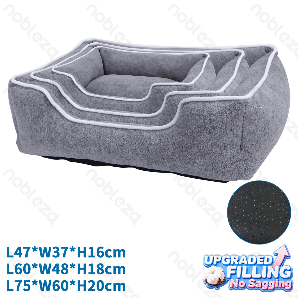 Aigostar Driedelige set met effen vierkant nest L47*B37*H16cm/L60*B48*H18cm/L75*B60*H20cm