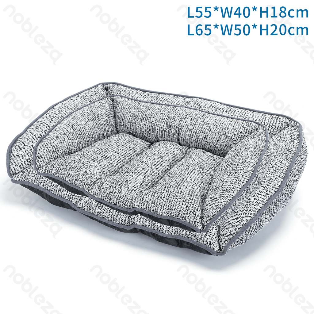 Nobleza Zweiteiliges Set aus halbquadratischen Haustierkissen in Uni-Farben L55*B40*H18 cm/L65*B50*H20 cm