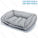 Aigostar Tweedelige set halfvierkant huisdierkussen effen kleur L55*B40*H18cm/L65*B50*H20cm