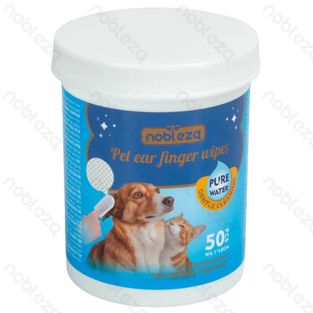 [B4070441Y] Nobleza Ear Cleaning Wipes for Pets, 50 Count