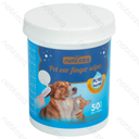 Lingettes nettoyantes pour les oreilles Nobleza pour animaux de compagnie, 50 pièces