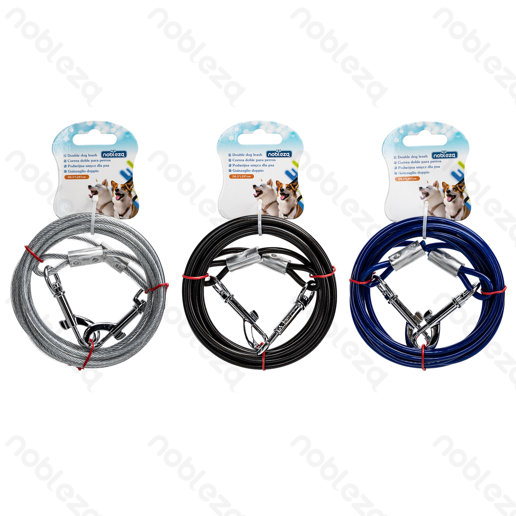 [B40709ABKK] Nobleza Tie-out cable D0.5*L297cm Blue Silver Black