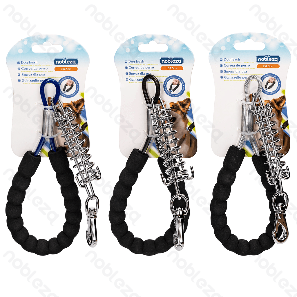 Aigostar Short foam handle leash with spring L37.5cm Blue Silver Black