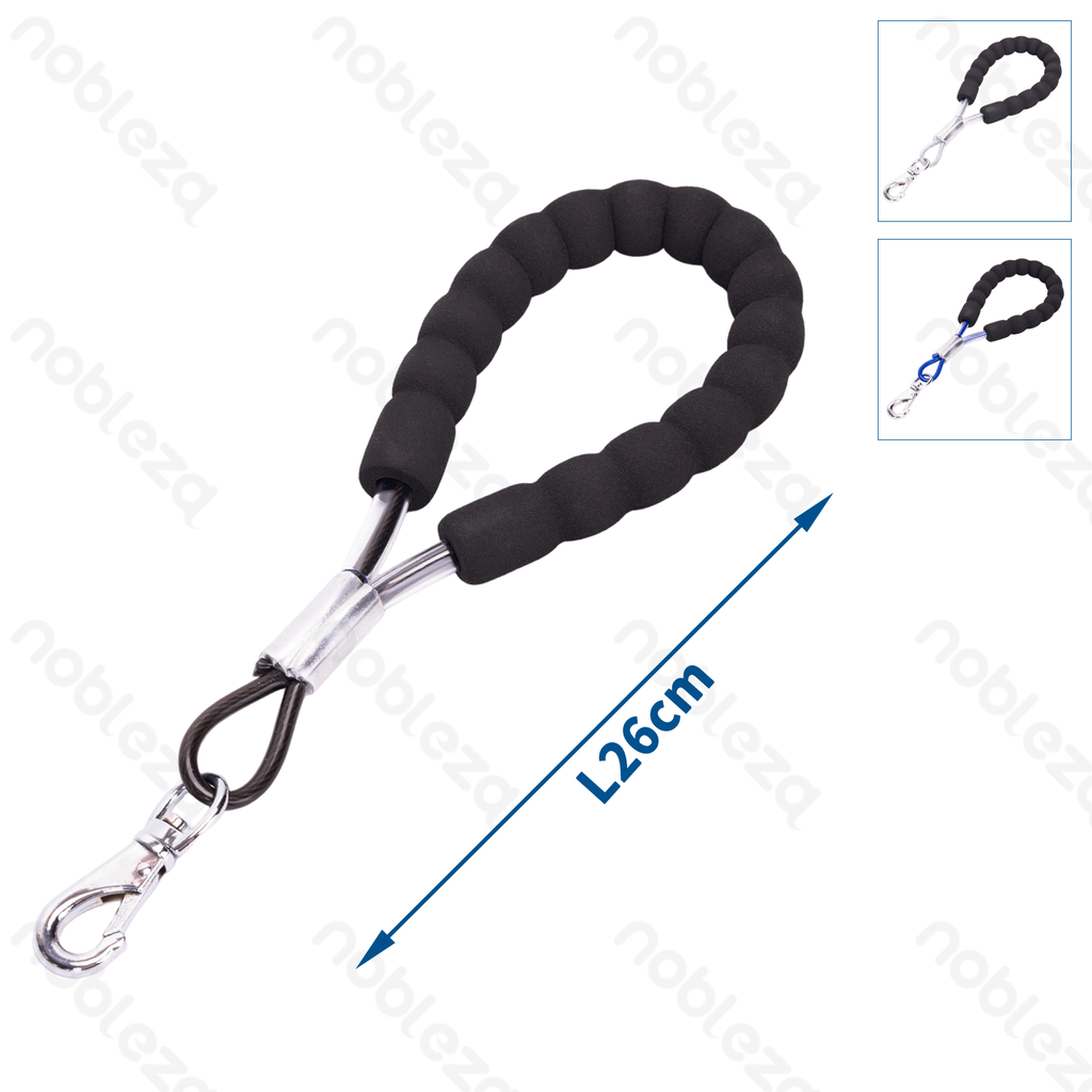 Nobleza Short foam handle leash L26cm Blue Silver Black