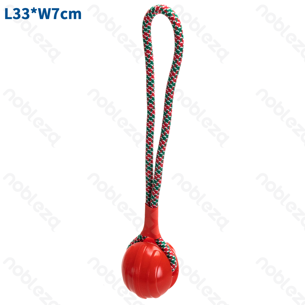 [B407084CX] Aigostar TPR rope toy Rope ball L33*W7CM Red