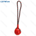 Nobleza TPR Rope Toy Rope Ball L33 x W7 cm Red